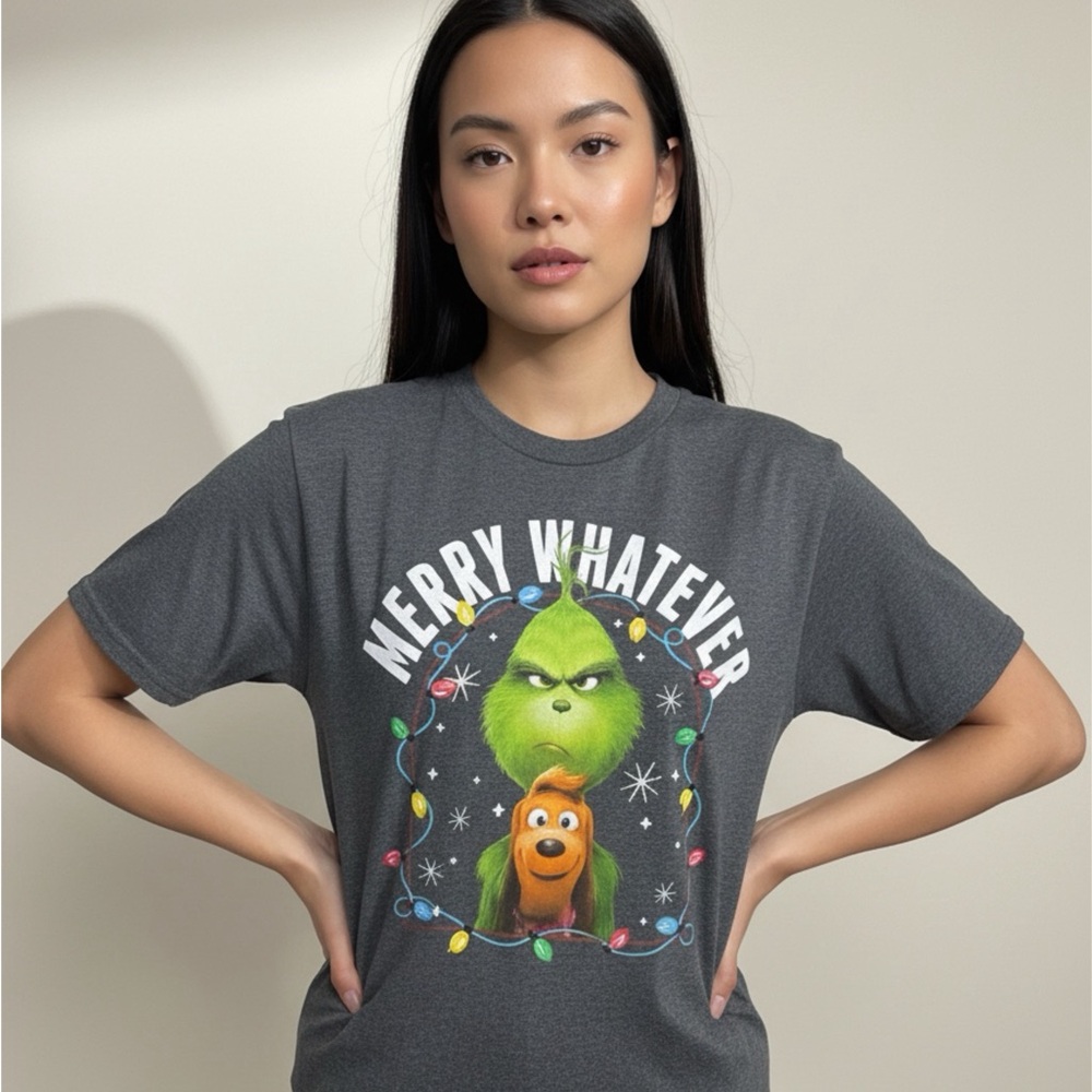 Dr. Seuss Charcoal Grinch Kids T-Shirt